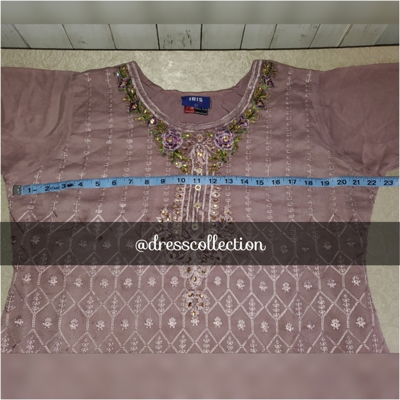 New 3 Piece Embroidered Chiffon Outfit - Picture 2 of 16